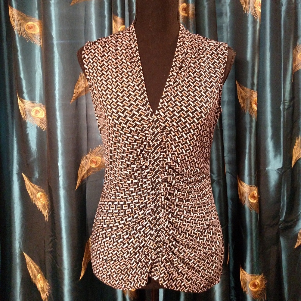 WHBM geometric pattern blousy dress tank
